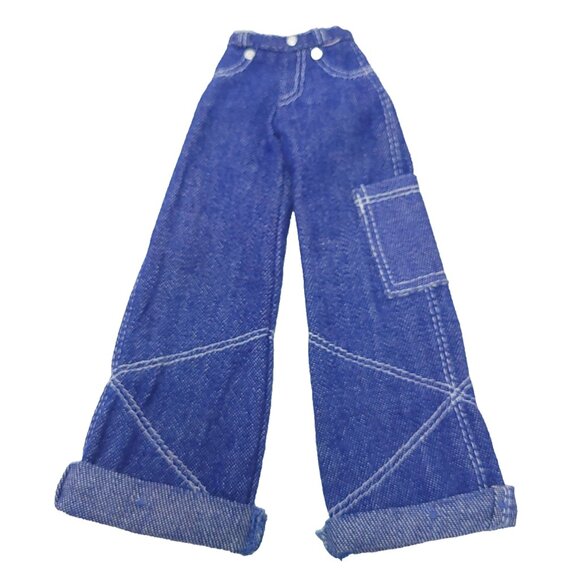 Barbie 1998 Happenin' Hair Jeans Bell Leg Very Good Condition Wide Leg 90s - Picture 1 of 4